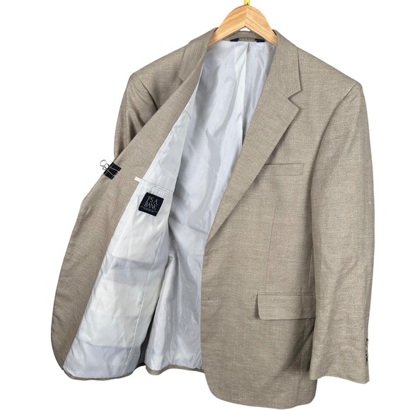 Jos. A. Bank Other - Jos. A. Bank Mens 43R Linen Wool Blend Blazer Sport Coat Tan 7717 2-Button